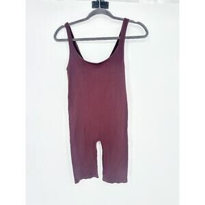 FP Free People MOVEMENT Biker Short One Piece Size M/L Burgundy Sexy Active Gym